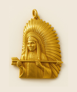 Pingente Pai Seta Branca - Ouro 18k