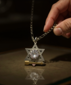 Estrela de Davi com seta - Prata e Ouro